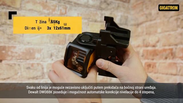 Automatska korekcija nivelacije do 4 stepena uz DeWalt DW088K laser za ukrštene linije смотреть онлайн