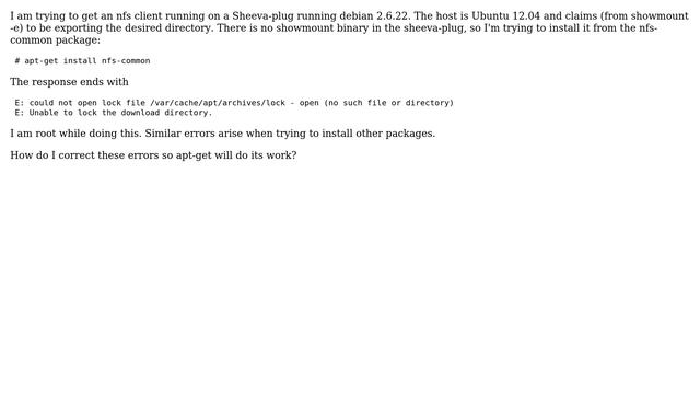 Ubuntu: apt-get could not open lock file смотреть онлайн