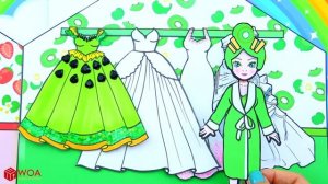 Бумажные Куклы Одеваются - Беременная Мама Новая Фруктовая Комната - Barbie Story & Crafts