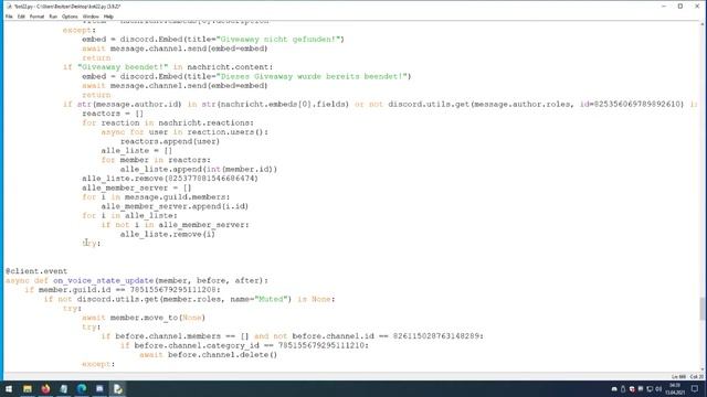 Python Discord Bot erstellen #022 Giveaways смотреть онлайн