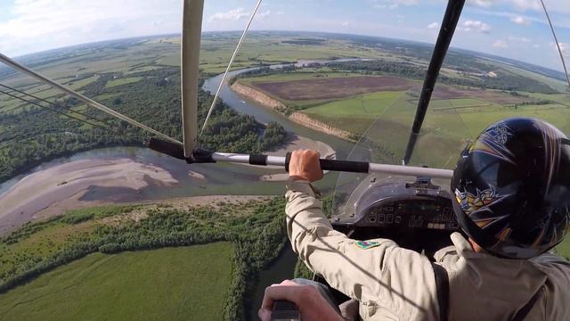 Полет на дельталете д. Шестаково над рекой Кия очень красиво смотреть онлайн