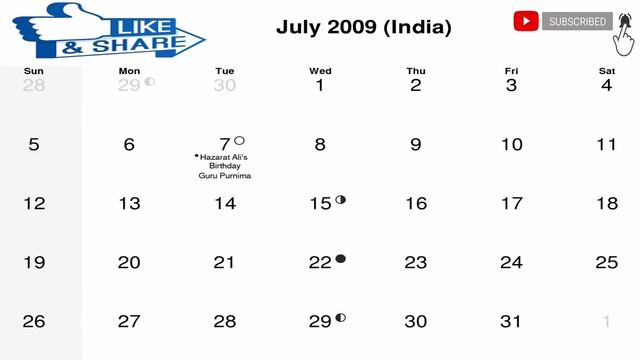 2009 Calendar | January To December Months In One Video смотреть онлайн