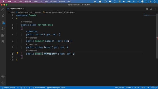 278 - Adding the Refresh token domain entity смотреть онлайн