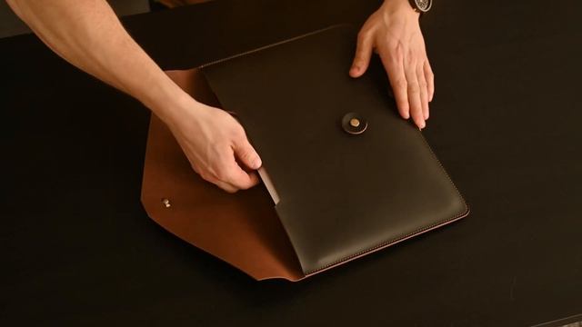 Dark Brown Genuine Leather Macbook 13 Case смотреть онлайн
