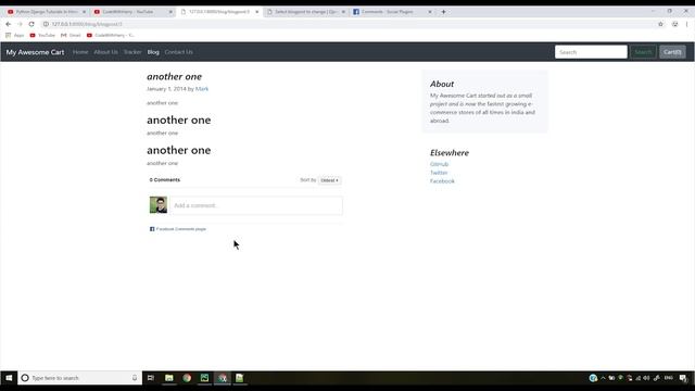 Integrating Facebook Like, Comments & Shares In Django Blog | Python Django Tutorials In Hindi #65 смотреть онлайн
