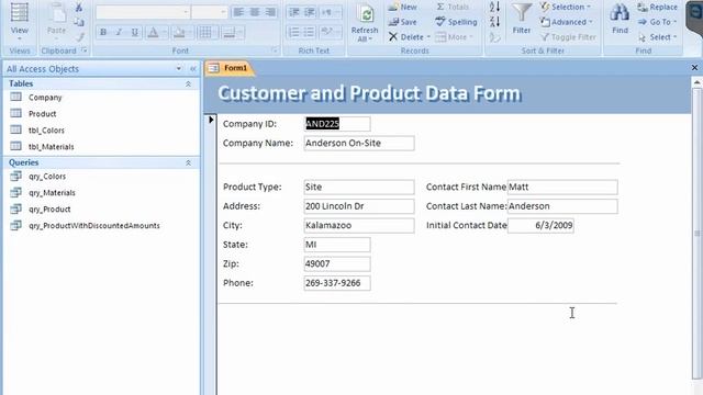 Access - Customer and Product Data Form.mp4 смотреть онлайн