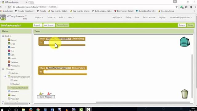 App Inventor 2 Ile Telefon Araması Yapma