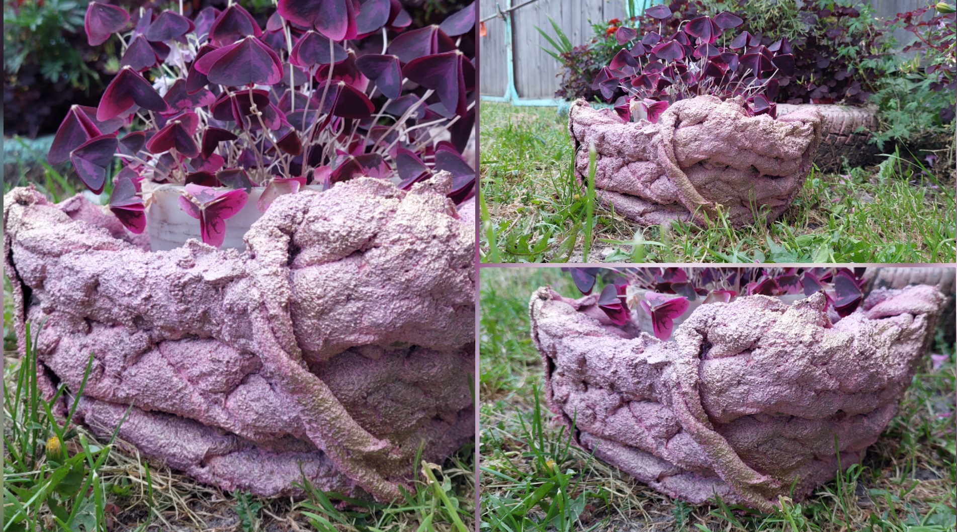 Нашла у мамы старый плед и сделала из него украшение для сада.mp4 смотреть онлайн