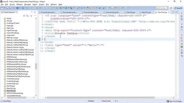 Disable TextBox in jsp And Html смотреть онлайн