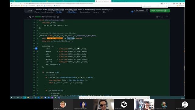 Visual C++ STL Code Review: GH-1588, chrono: make system_clock::now() and file_clock aware of Win.. смотреть онлайн