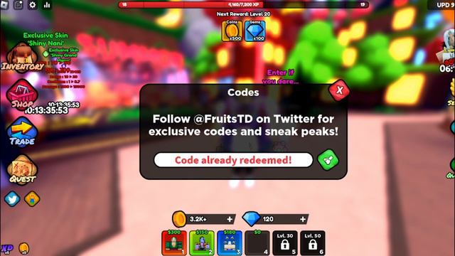 NEW ALL WORKING FRUIT TOWER DEFENSE CODES 2024 - ROBLOX FRUIT TOWER DEFENSE CODES смотреть онлайн