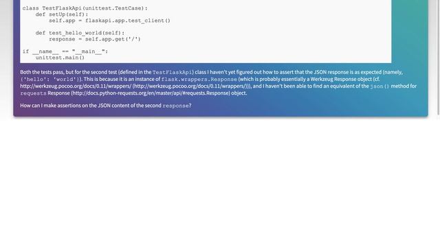 How to apply integration tests to a Flask RESTful API смотреть онлайн