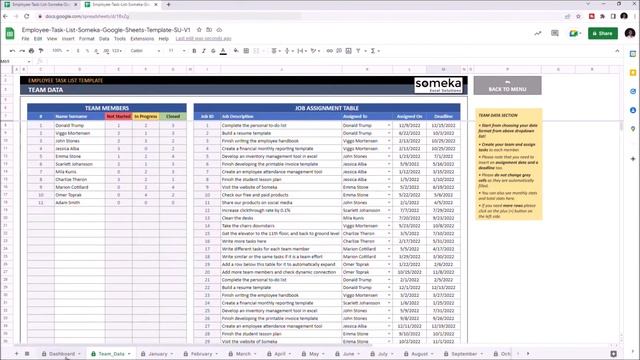 Employee Task List Google Sheets Template | Team To Do List Tool смотреть онлайн