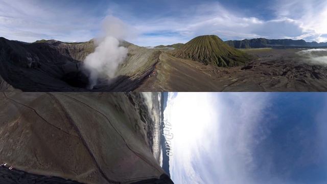 360°, Bromo volcano, Java, Indonesia, 4K aerial video смотреть онлайн