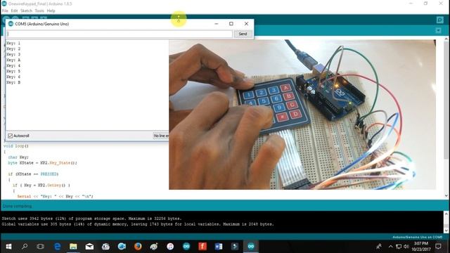 One single analog pin 4*4 Keypad Control by Arduino with Lcd display смотреть онлайн