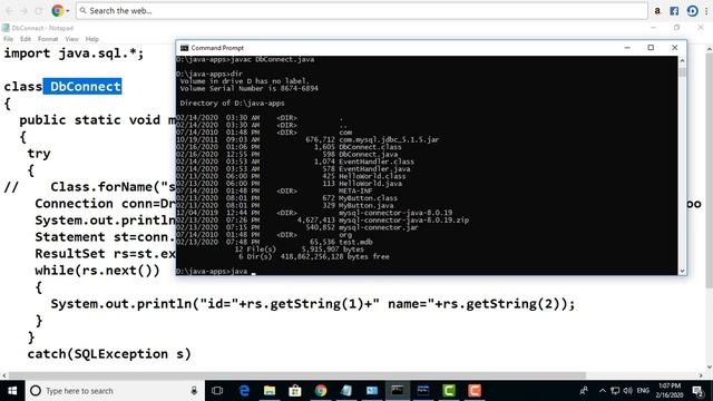 Connect to mysql database using JDBC in java from command line смотреть онлайн