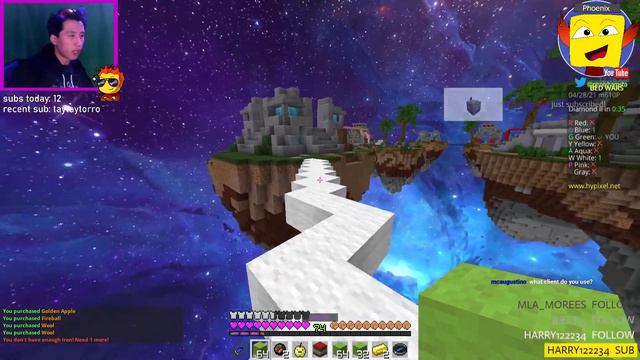 Beating a stacked invis bow spammer Solo Bedwars//Minecraft смотреть онлайн