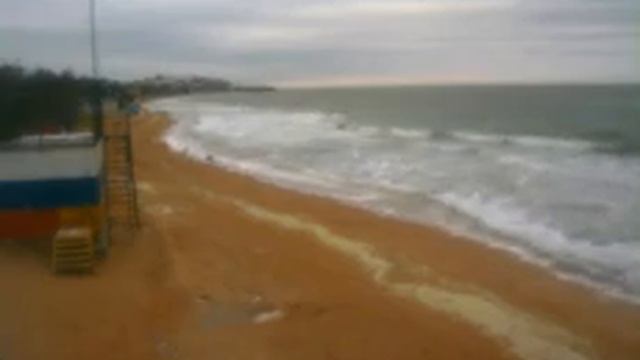 Пляж в Щёлкино, 08.02.2015, ч.2 - видео с камеры 1