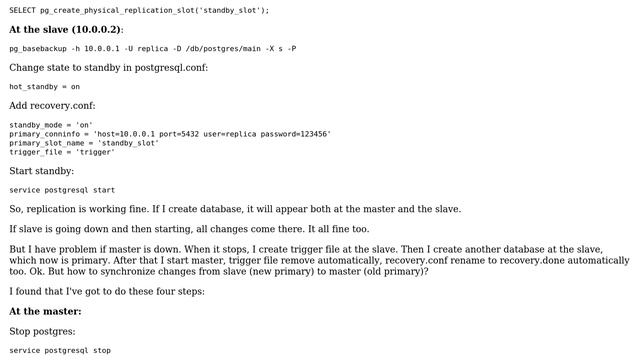 Databases: Postgres 9.4, replication slots, doesn't work failover master смотреть онлайн