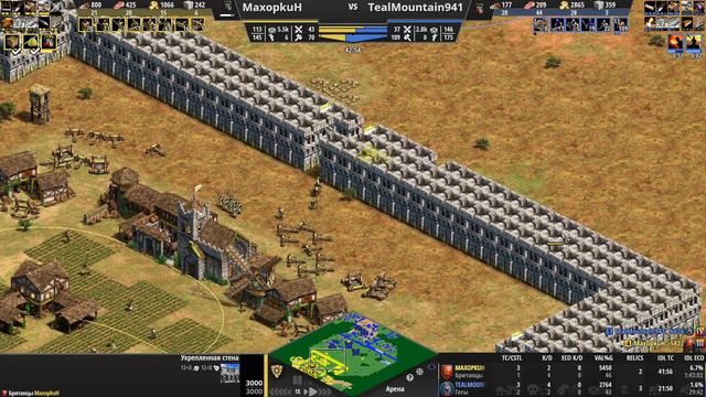 Игрок строит стены, встает афк и ПОБЕЖДАЕТ! Age of Empires II DE смотреть онлайн