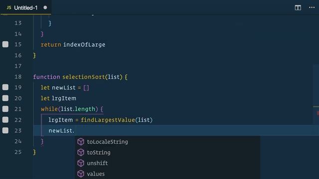 004 javascript create a selection sort function in javascript смотреть онлайн