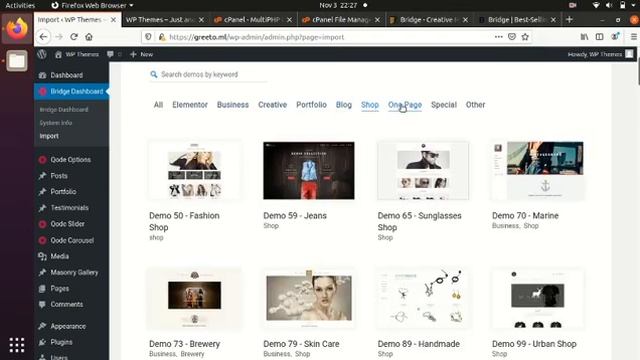 Bridge WordPress Theme Installation and Demo Import смотреть онлайн