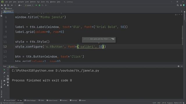 447 - Criando um botão e alterando o seu estilo no tkinter Python смотреть онлайн