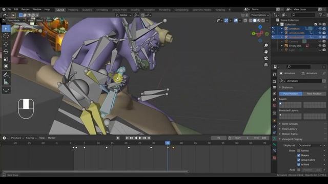 BLENDER 2.91Тестирую настройки риггов на gyrocopterS смотреть онлайн