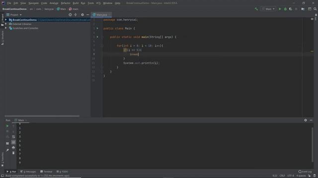Java Tutorial Break and Continue смотреть онлайн