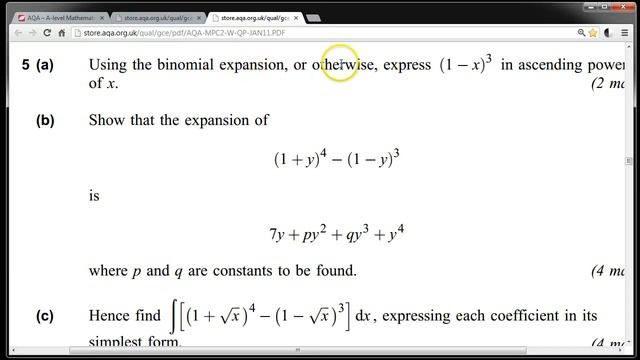 C2 AQA Past Paper winter 2011 Q0 смотреть онлайн