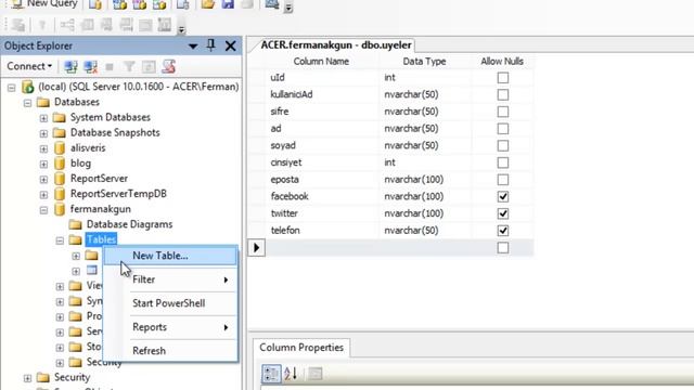 Sql Server Management Veritabanı ve Tablo Oluşturma - Tablo ilişkileri смотреть онлайн