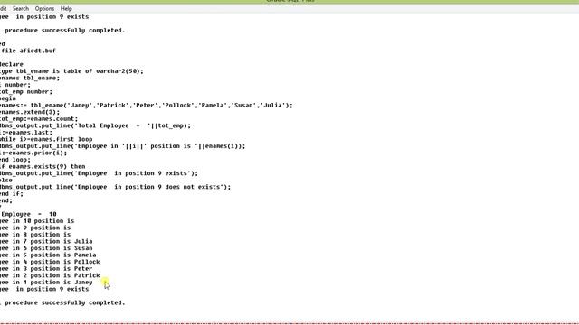 Collection methods in PLSQL Oracle. смотреть онлайн
