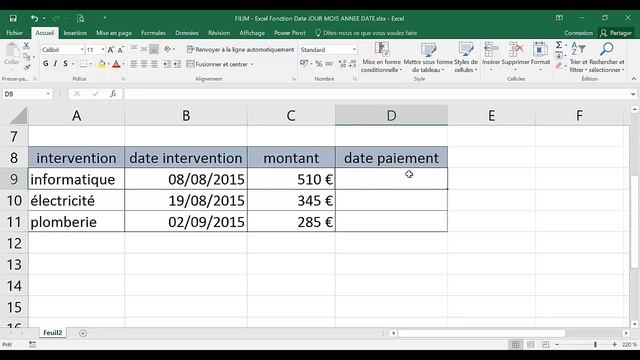 Excel - 3 Avancé - Cours Fonctions Date JOUR MOIS ANNEE DATE смотреть онлайн