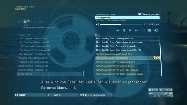 MGS 5 Kassetten #147 - Paz Bericht: Zeros Aufenthaltsort смотреть онлайн