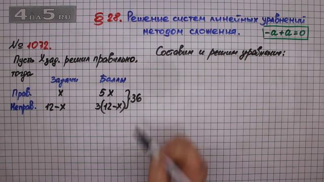 Упражнение № 1072 – ГДЗ Алгебра 7 класс – Мерзляк А.Г., Полонский В.Б., Якир М.С. смотреть онлайн