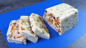 Творожный десерт с орехами и сухофруктами БЕЗ ВЫПЕЧКИ, БЕЗ ЖЕЛАТИНА и БЕЗ САХАРА