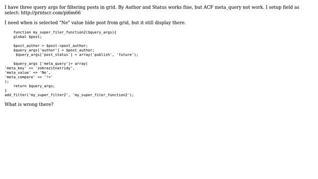 Wordpress: WP meta_query args not working in function смотреть онлайн