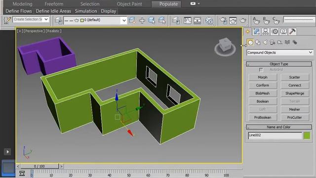 3dmax.как по размерам создать коробку помещения