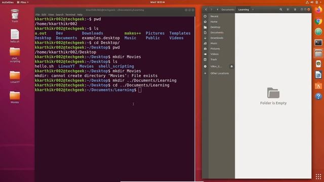 mkdir command in linux | creating directory in linux | Linux Command Line Tutorial смотреть онлайн