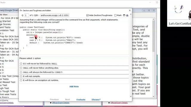 A switch case label cannot be a boolean. (enthuware.ocajp.i.v8.2.1051) смотреть онлайн