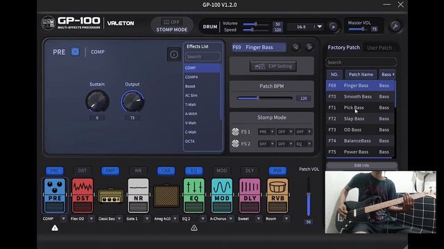VALETON GP100 BASS PRESETS