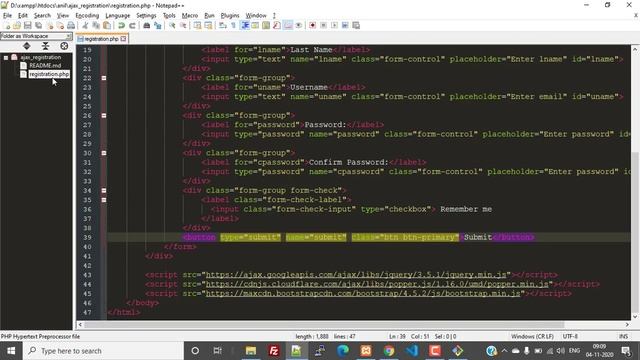 PHP AJAX Registration Tutorials -1 смотреть онлайн