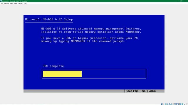 Installing MS-DOS 6.22 from Floppy Disk into Virtualbox смотреть онлайн