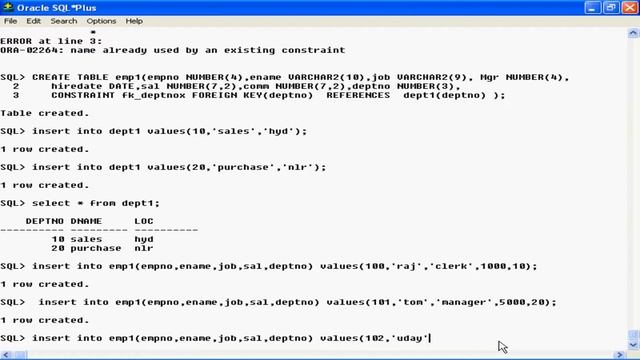 DBMS-Oracle - Foreign Key/Referential Integrity Constraint with Examples - Telugu-Lesson-17 смотреть онлайн