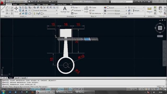 AutoCad Parametric Piston Simulation 2D.avi смотреть онлайн