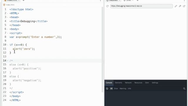 Debugging with comments in JavaScript смотреть онлайн