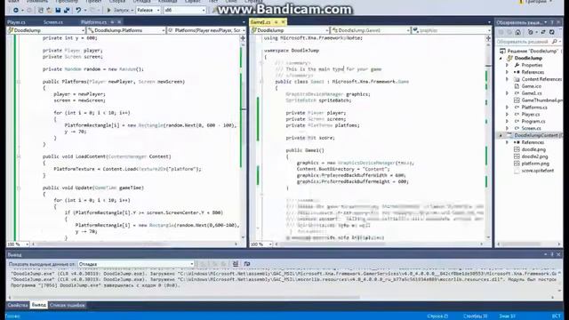 Speed coding (c#/XNA) Making the game Doodle jump. TIME LAPSE. смотреть онлайн