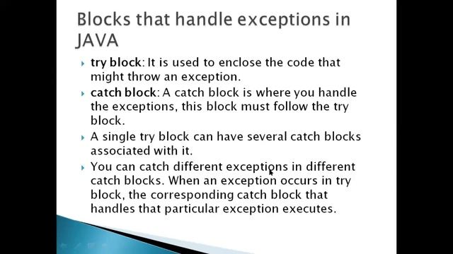 Exception Handling in Java смотреть онлайн