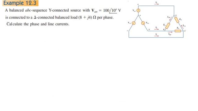 Balanced Wye-Delta Connection || Example 12.3 || Practice Problem 12.3 || ENA 12.4 (new) смотреть онлайн