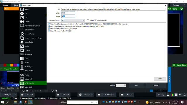 VMIX WEB BROWSER INPUT /IMPORT LIVE FACEBOOK AND YOUTUBE VIDEO BACK IN YOUR PRODUCTION смотреть онлайн